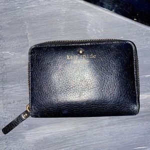 Kate Spade Black Pebbled Leather Wallet